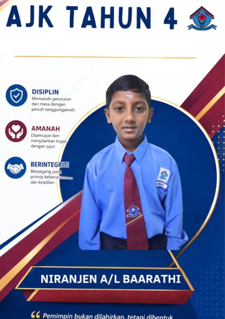 Committee member, Year 4 poster for Niranjen a/l Baarathi