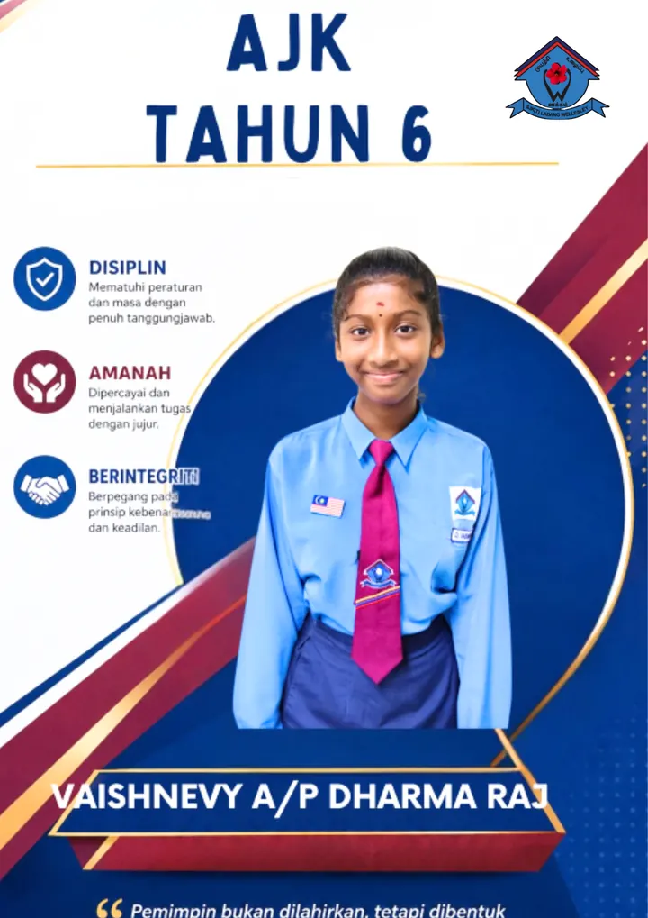 Committee member, Year 6 poster for Vaishnevy a/p Dharma Raj